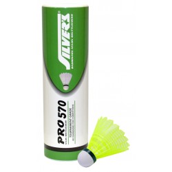 Silvers PRO-570 Yellow Nylon Shuttlecocks (Pack of 6)